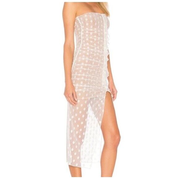Majorelle White Mesh Dot Lace Bodycon Brady Dress Revolve NWT Sz XS - Picture 4 of 14
